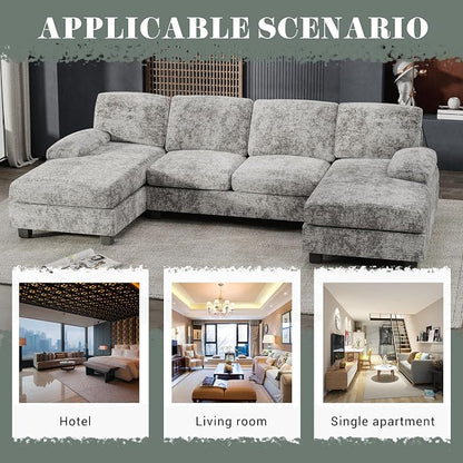 Furniwell Convertible Sectional Sofa Couch, 4 Seat Sofa Set - Image 7