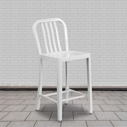 Flash Furniture Gael Commercial Grade 2 Pack 24" High White Metal - Image 2