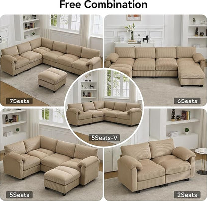 114'' U-Shaped Sectional Couch - Image 7