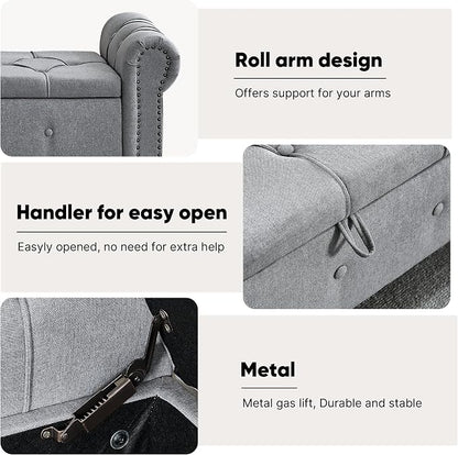 67 Inch Storage Bench for Bedroom, End of Bed Bench, King Size Benches - Image 7