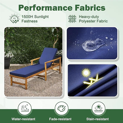 2 Pcs Chaise Lounge Cushions Outdoor, Outdoor Chaise Cushion - Image 5