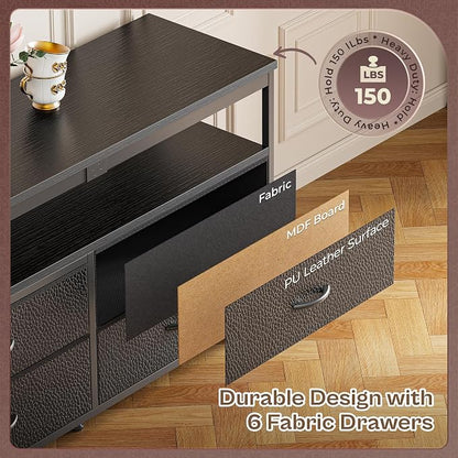 Huuger 63 Inch TV Stand for 55, 70 Inch TV, Long Dresser TV Stand for Bedroom - Image 6