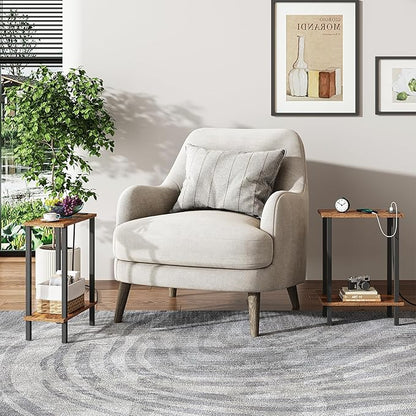 TUTOTAK Small End Table with Charging Station, Narrow Side Table with USB Ports - Image 5