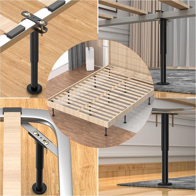 Wlrrcwdttc 2 Pcs Adjustable Height Bed Support Legs 10-17 inch, Bed Frame - Image 4