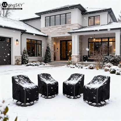 Patio Swivel Chair Cover 4 Pack, Waterproof Heavy Duty Outdoor Chair Covers - Image 6