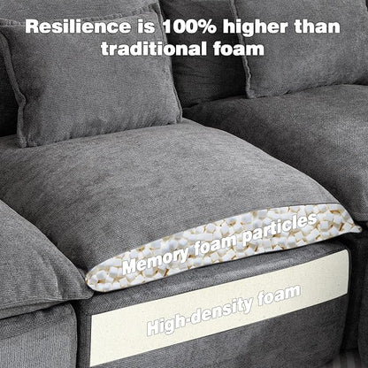 Boneless Couch Sectional Cloud Couch 130'' Oversized Modular Sectional Sofa - Image 3