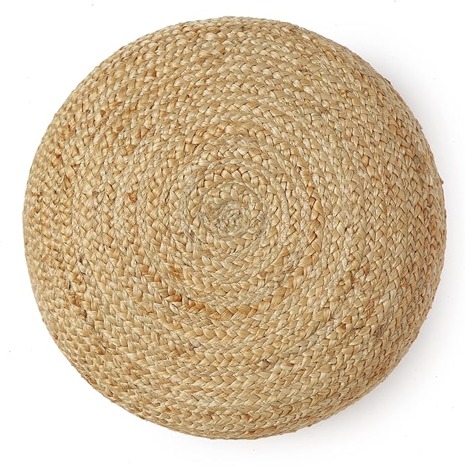· REDEARTH · Jute Circular Low Pouf Ottoman - Image 7