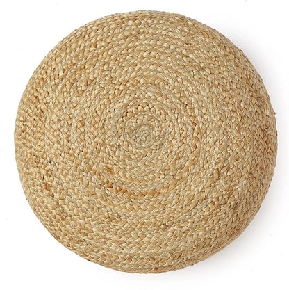 · REDEARTH · Jute Circular Low Pouf Ottoman - Image 7