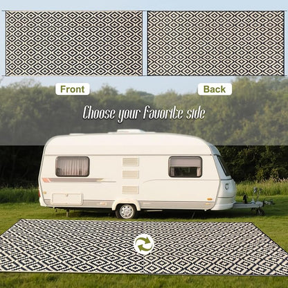 SAND MINE Reversible Mats, Plastic Straw Rug, Modern Area Rug, Large Floor Mat - Image 3