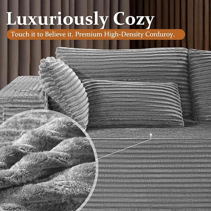 138" Cloud Sectional Couch, Comfort U Shaped Sofa - Image 5