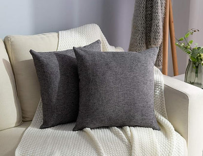 Stellhome Burlap Throw Pillow Covers Solid Farmhouse Linen Pillowcase by Stellhome