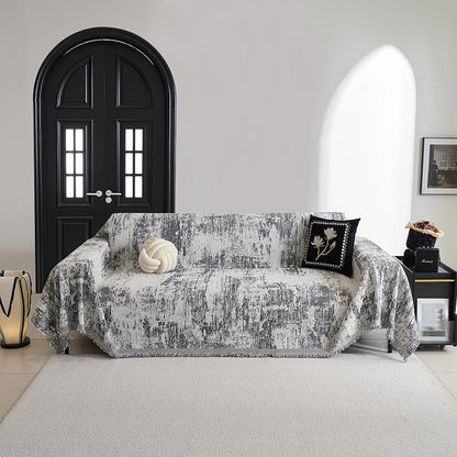 MYSKY HOME Boho Couch Cover for Dogs Washable Deep Grey Abstract Couch Sofa - Image 8