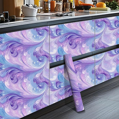 HOMETITUTE Purple Blue Marble Swirl Pattern Wallpaper Peel and Stick Contact - Image 7