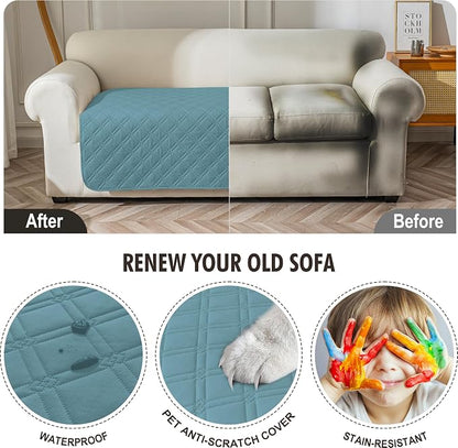 Genina Waterproof Couch Cover, Washable Anti-Slip 67 inch Sofa Covers - Image 4