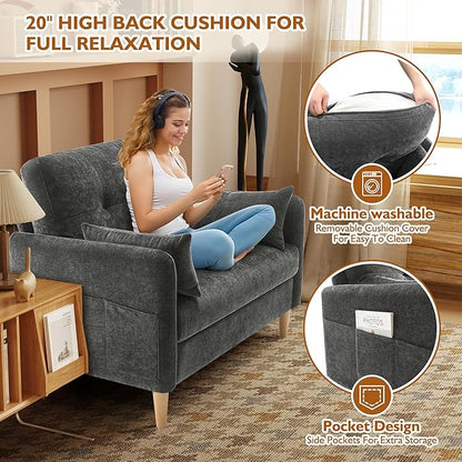 Urhanherry 47" Small Sofa Couch - Image 4