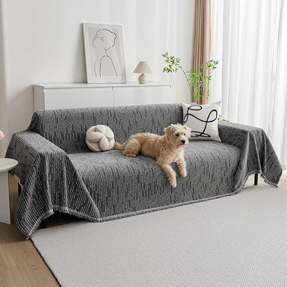 MYSKY HOME Couch Covers for Sofa, Dog Couch Cover Protector, Dark Grey Lines by MYSKYHOME