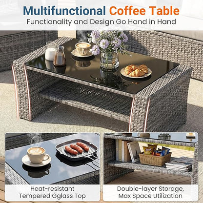 Wisteria Lane Patio Furniture Set, Wicker Outside Outdoor Furniture - Image 7