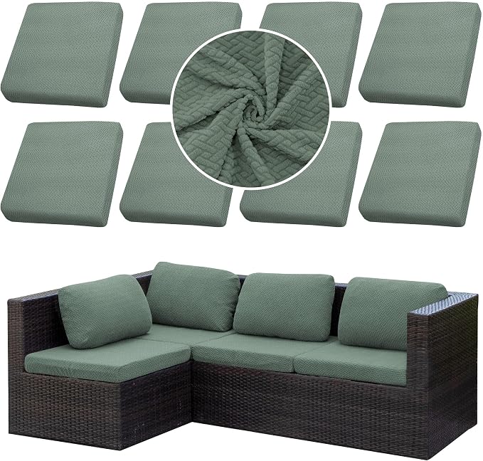 Outdoor Cushion Covers Set, Replacement by SUKAIKEQA