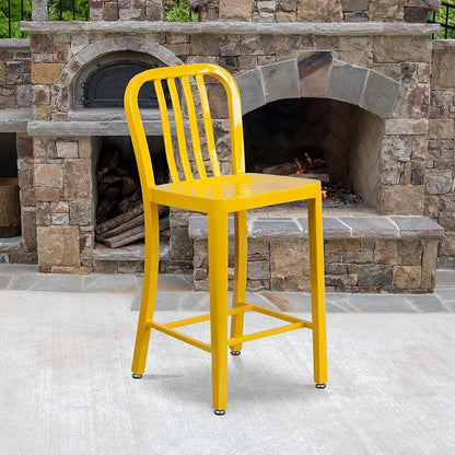 Flash Furniture Commercial Grade 24" High Yellow Metal Indoor-Outdoor Counter - Image 2