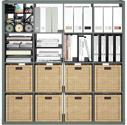 Furinno Cubicle Book Shelf, 16-Cube Bookshelf, Extra Thick Frame Reversible - Image 6