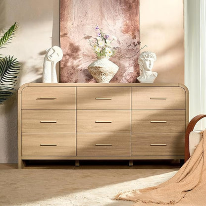 Curved 9-Drawer Dresser for Bedroom, Vanity Desk TV Stand for Living Room - Image 6