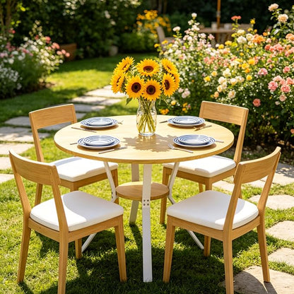 Wildhome Round Dining Table for 2-4, 43 Inch Dining Room Kitchen Table - Image 8