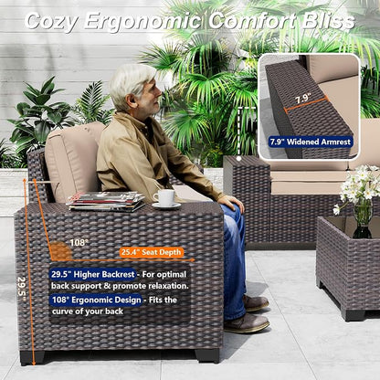 Outdoor Patio Furniture Set, 12 Pieces Outdoor Sectional Furniture High - Image 3