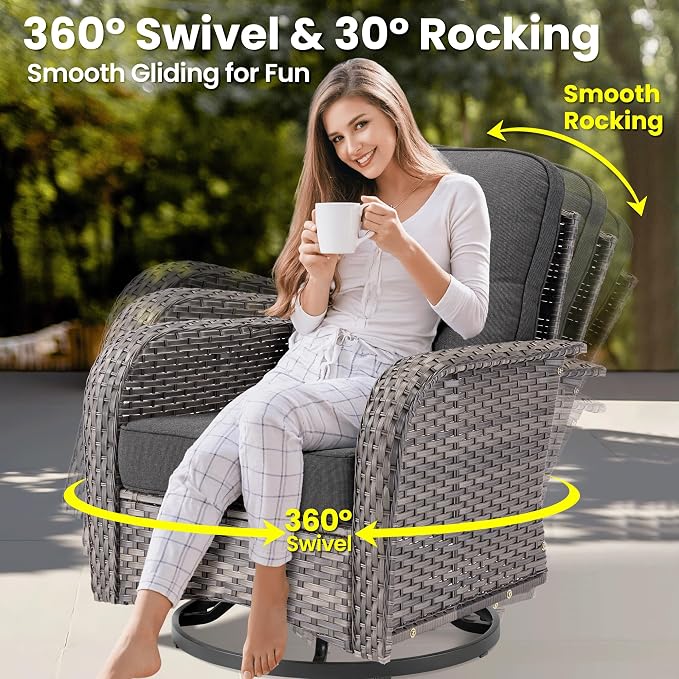 ovios 5 Pieces Patio Furniture Set, Outdoor Wicker Sofa Couch - Image 4