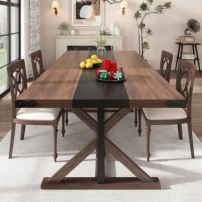 Hlivelood 71 Inch Dining Table for 6 People, Rectangular Kitchen Farmhouse - Image 3