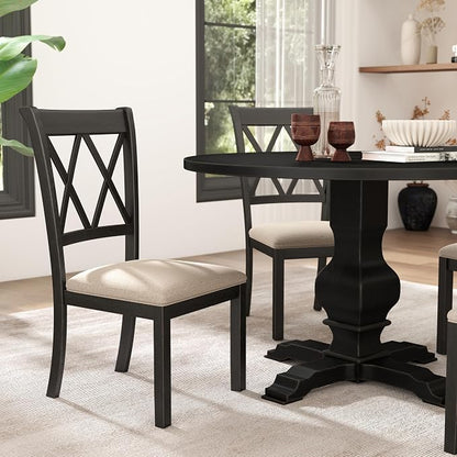 Roundhill Furniture Windvale Fabric Upholstered Dining Chair - Image 3