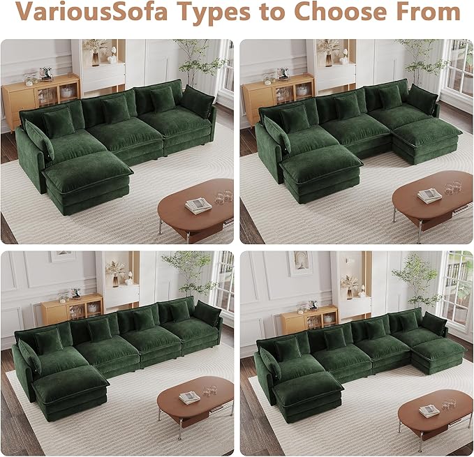 mikibama Modular Sectional Sofa, 146.5 Inch U Shaped Couch Set - Image 6