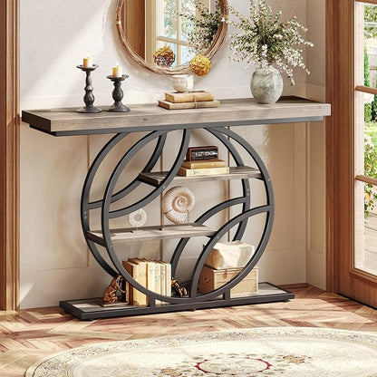 Huuger 47.2 Inch Entryway Table, Industrial Console Sofa Table - Image 3
