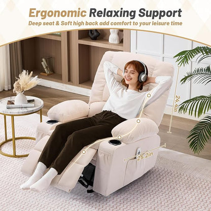 Rocker Recliner Chair with Massage and Heat, Nursery Rocking Chairs - Image 5