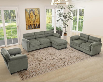HAOMARKETS Corduroy Sofa Set, Upholstered Armchair - Image 7