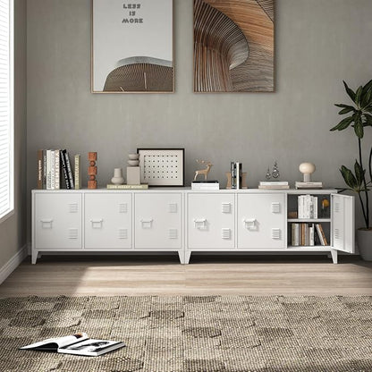 MIOCASA TV Stand 3 Door Metal Storage Locker Cabinet - Image 7