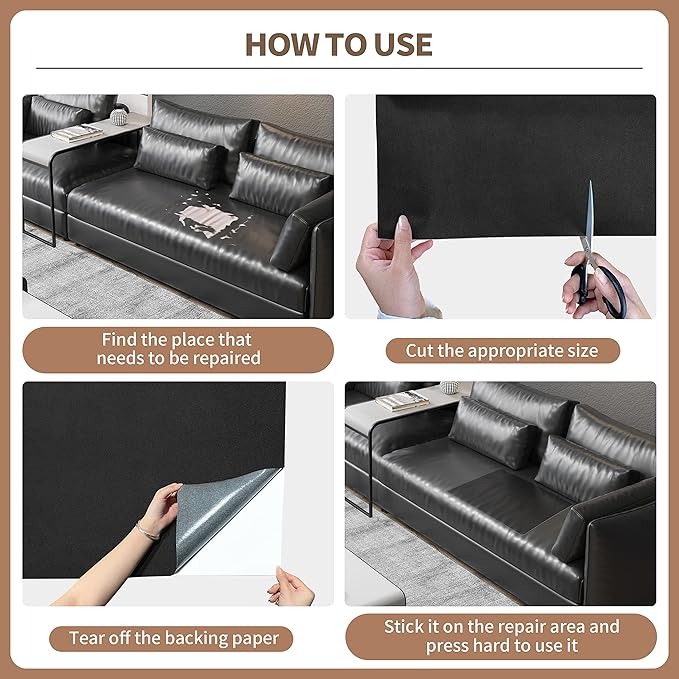 ONine Leather Repair Patch，Self-Adhesive Couch Patch，Multicolor Available - Image 5