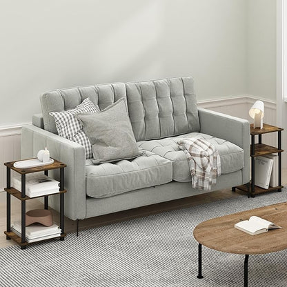 Furinno JUST Side Table Set of 2, 3-Tier Modern End Tables, Open Shelves Night - Image 2