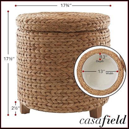 Casafield 17" Round Storage Ottoman - Image 3