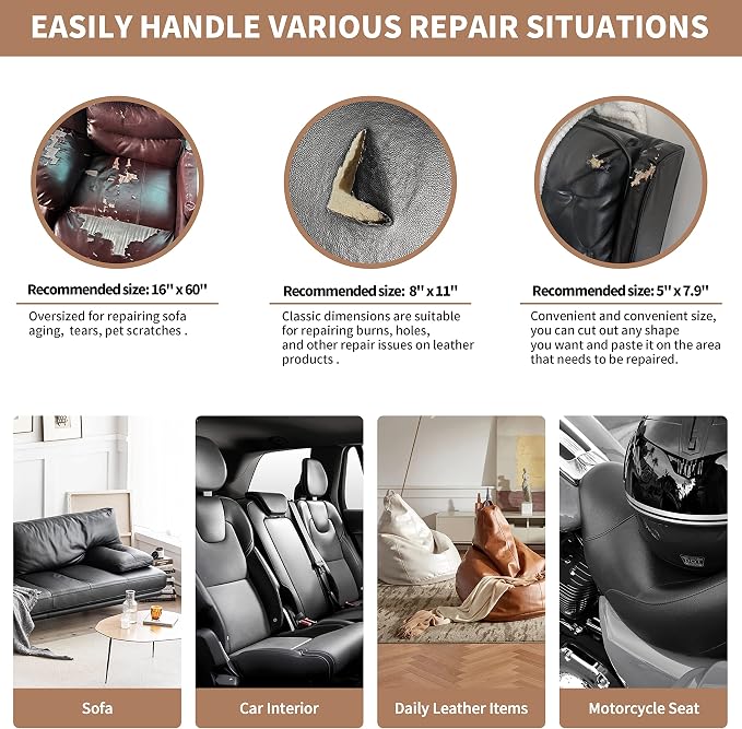 ONine Leather Repair Patch, Self-Adhesive Couch Patch - Image 5