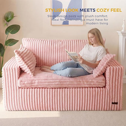 MAXYOYO 59" Bean Bag Sofa Couch, Loveseat Boneless Couch in a Box, Upholstered - Image 3