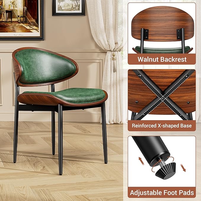 YaFiti Dining Chairs Set of 2, Dining Room and Kitchen Chairs, Mid Century - Image 6