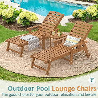 LUE BONA Lounge Chair Outdoor, HDPS Chaise Lounge Outdoor - Image 2