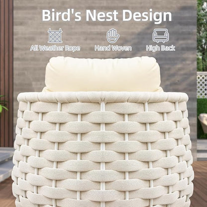 TWT 5-Piece Aluminum Patio Furniture Set, Olefin Rope Modern Outdoor - Image 9