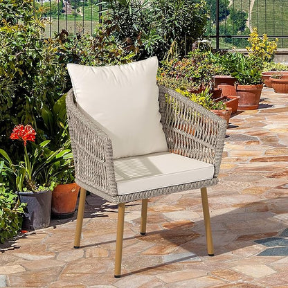 YITAHOME Outdoor Dining Single Sofa Chair, Indoor-Outdoor Wicker Bistro Chairs - Image 7