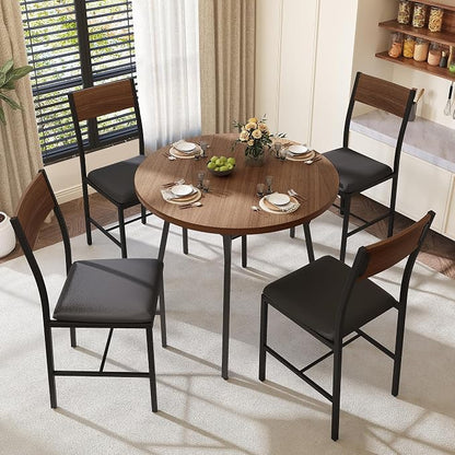 Pamapic Round Dining Table Set for 4, Kitchen Table and Chairs for 4, Dining - Image 8