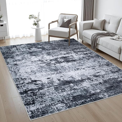 10x12 Area Rug Living Room Rug: Washable Modern Abstract Soft Thin Rug Indoor - Image 2