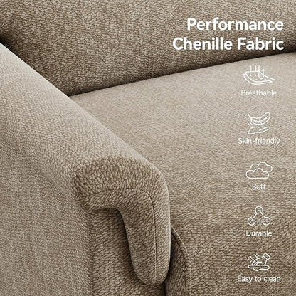 Mid Century Modern Accent Chair, Chenille Comfy Living Room Arm Chairs - Image 5
