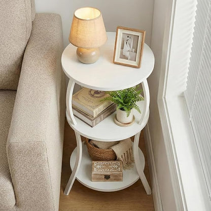 YEAKOO Vintage Small Round Side Table, 3-Tier Slim Waist Circular End Table - Image 7