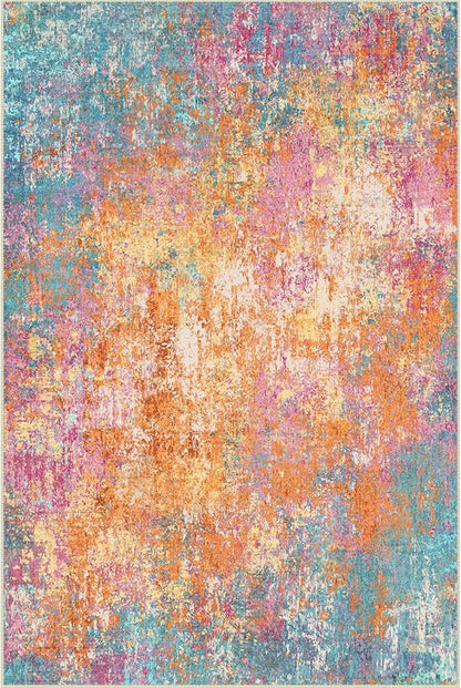 RELEANY Washable Area Rugs 5'x7' Non-Slip Modern Abstract Soft - Image 8