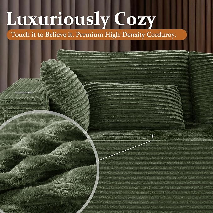 72" Cloud Sectional Couch, Comfort Sleep Sofa - Image 6